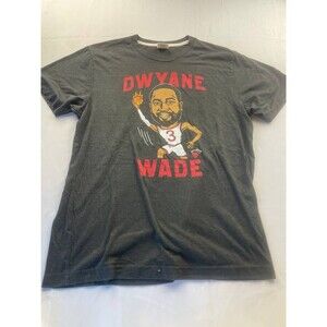 Homage Miami Heat Dwyane Wade Caricature T-Shirt Medium Gray‎ Short Sleeve